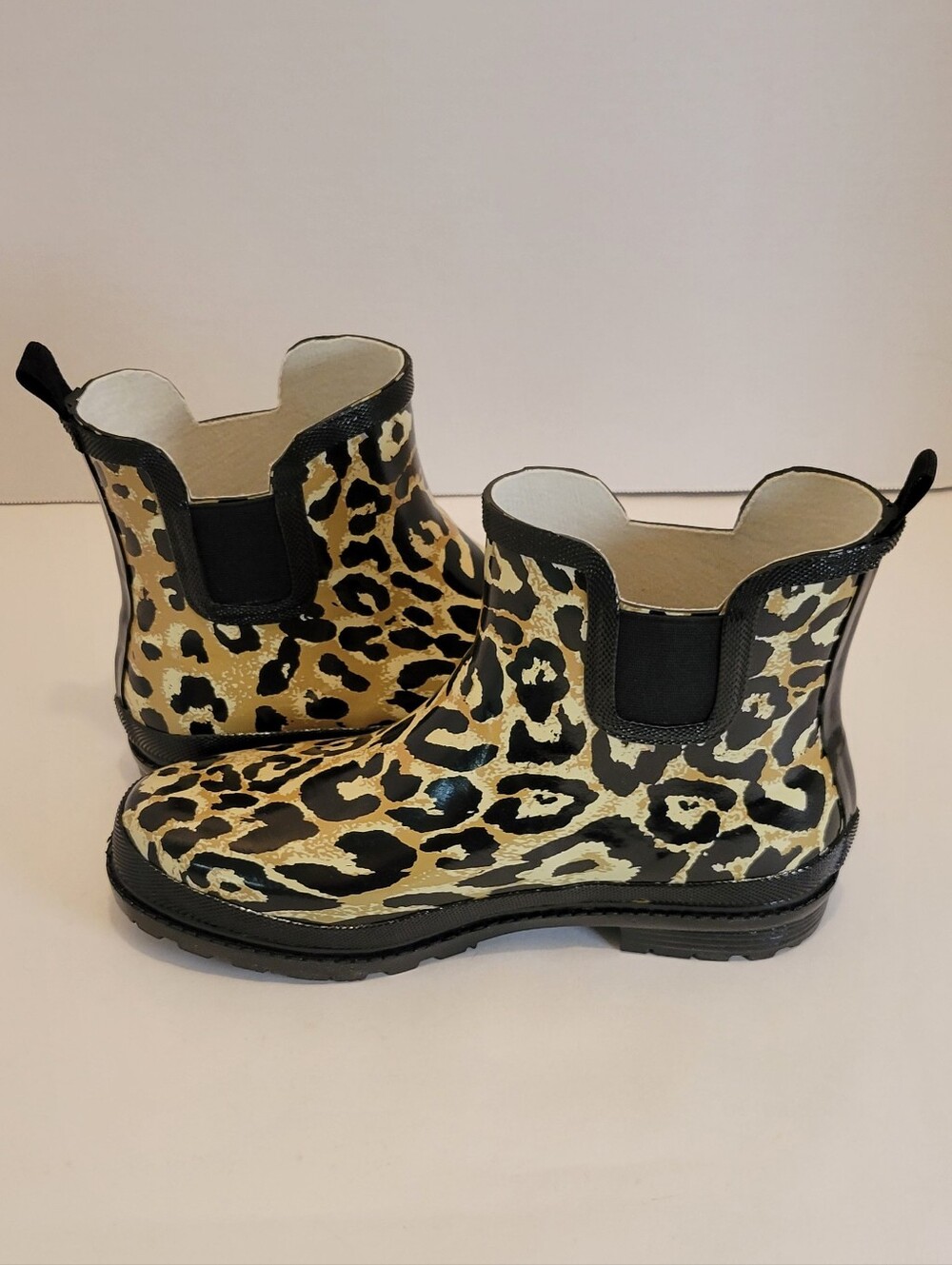 Journee Collection Tekoa Leopard Print Chelsea Rain Boots Waterproof Size 9 NWOT - Picture 7 of 12